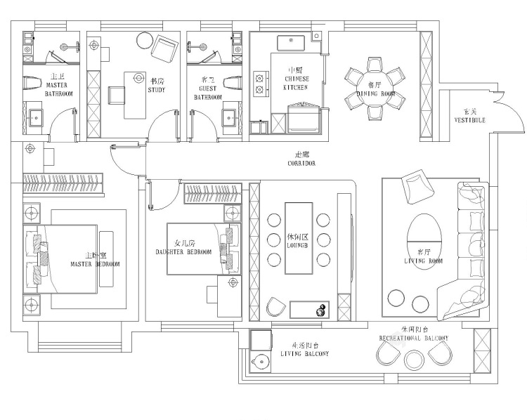 160m²的现代生活家居体验-平面设计图及设计说明
