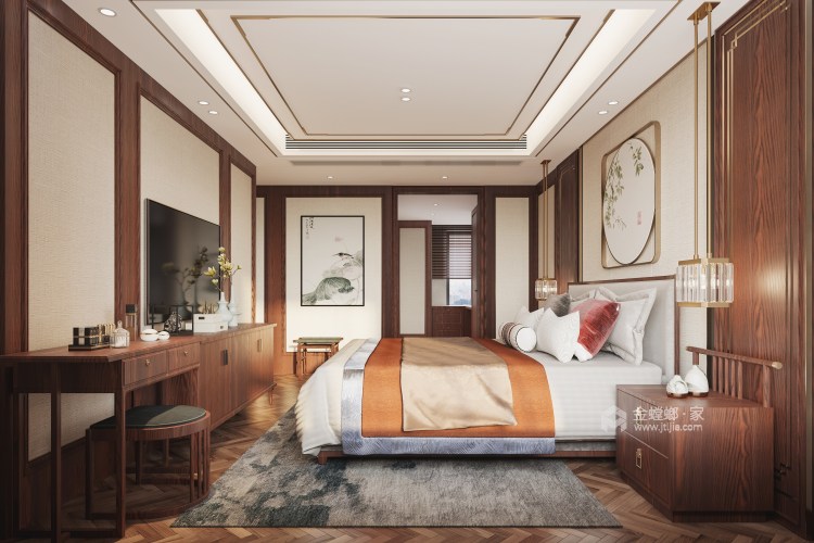 雅奢新中式，用设计书写东方意境-卧室效果图及设计说明