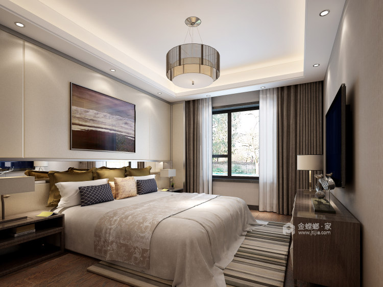 99平极简新中式  禅意幽静的港湾成就梦想之家-卧室效果图及设计说明