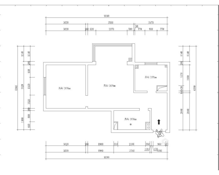 现代简约一室一厅设计案例-业主需求&原始结构图