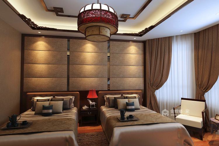 中式别墅-卧室效果图及设计说明
