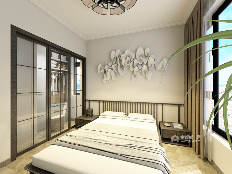 简约-新中式-卧室效果图及设计说明