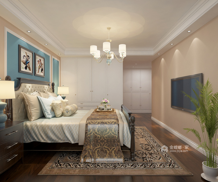 美式轻奢-卧室效果图及设计说明