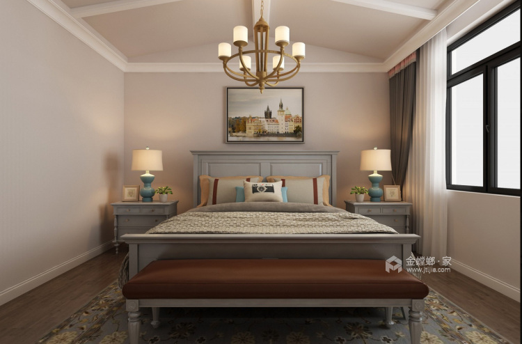 美式罗曼蒂克-卧室效果图及设计说明
