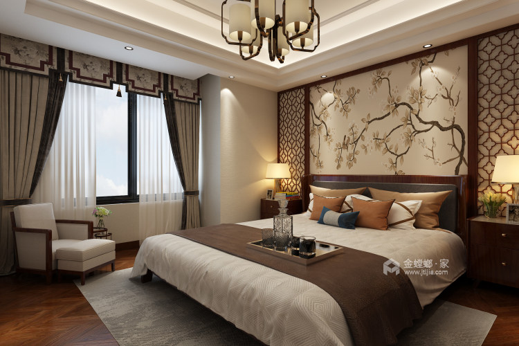 中式-卧室效果图及设计说明