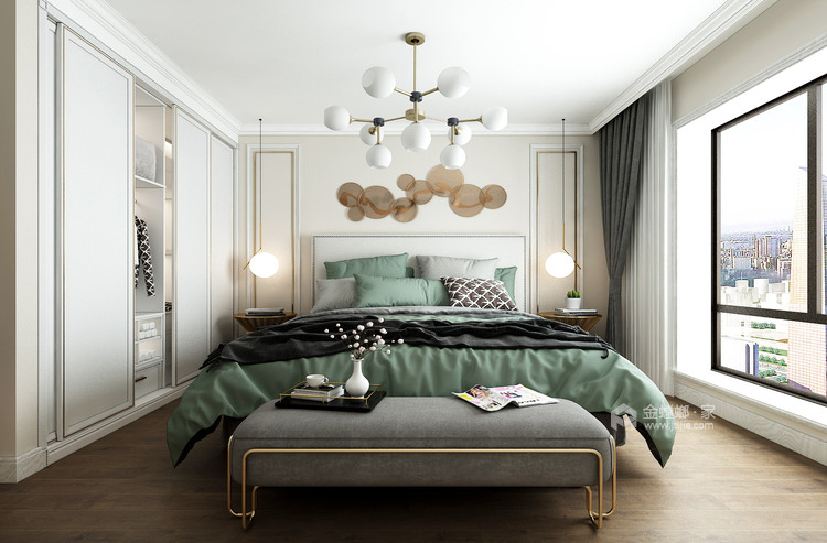 现代轻奢中的一丝温暖-卧室效果图及设计说明