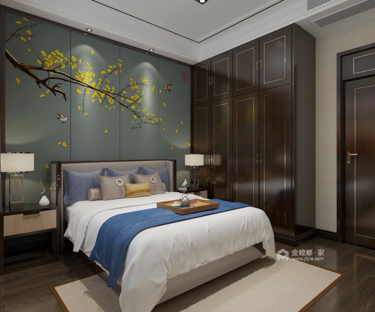 新中式别墅-卧室效果图及设计说明