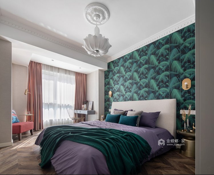别具一格的法式休闲风格案例-卧室效果图及设计说明