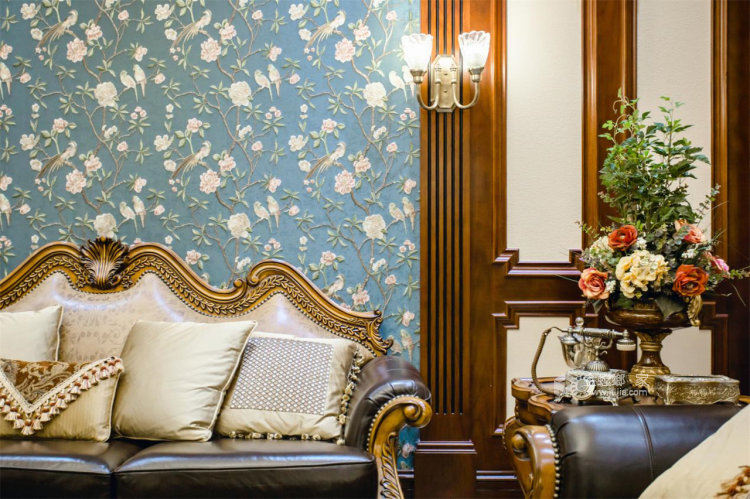 美式古典-客厅效果图及设计说明