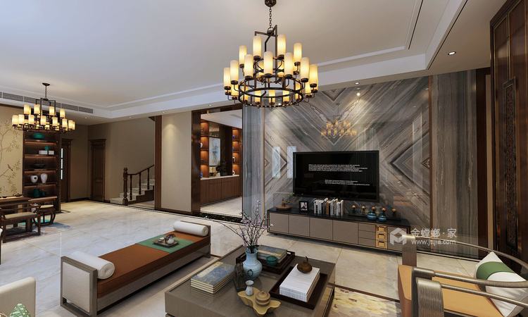 东方极境︱中国式的优雅奢华-客厅效果图及设计说明