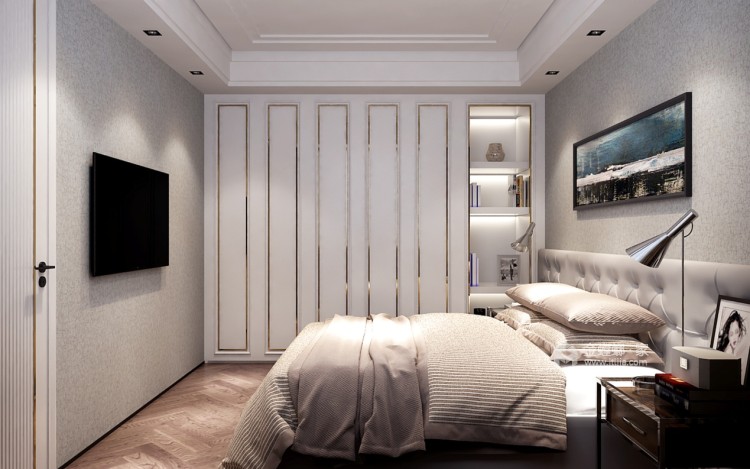 现代轻奢-卧室效果图及设计说明