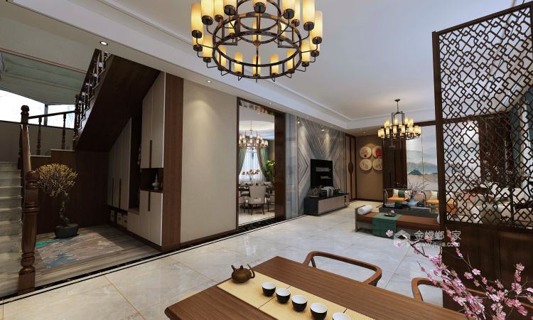 东方极境︱中国式的优雅奢华-客厅效果图及设计说明