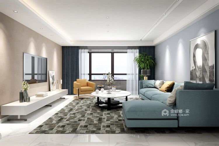 现代舒适的家-客厅效果图及设计说明