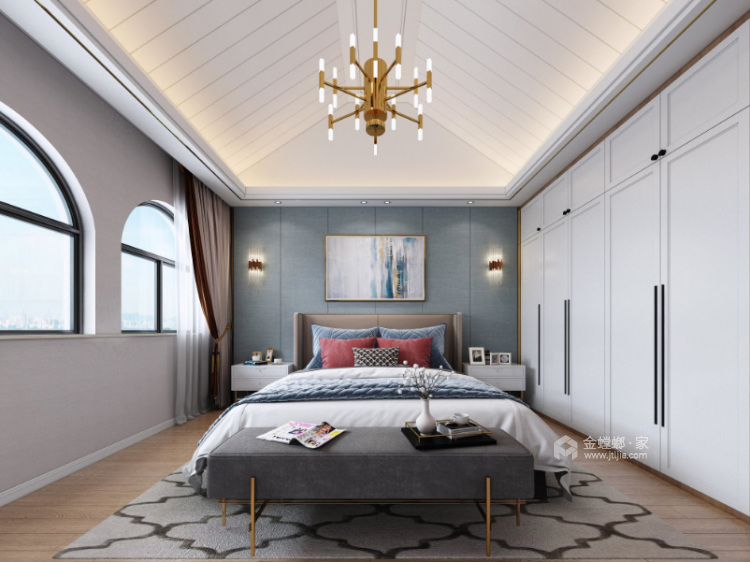 现代风满满高级感-卧室效果图及设计说明