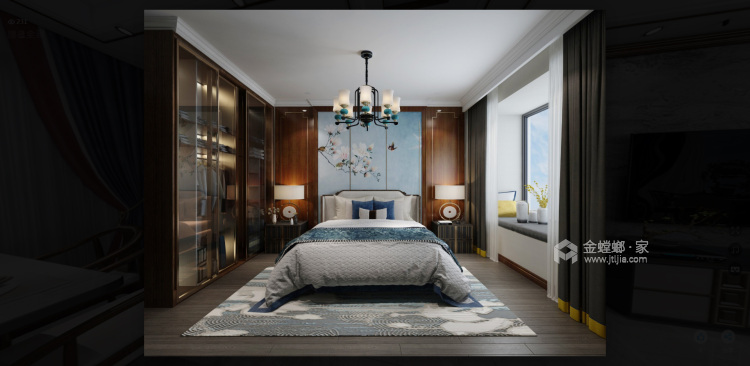 中式奢华-卧室效果图及设计说明