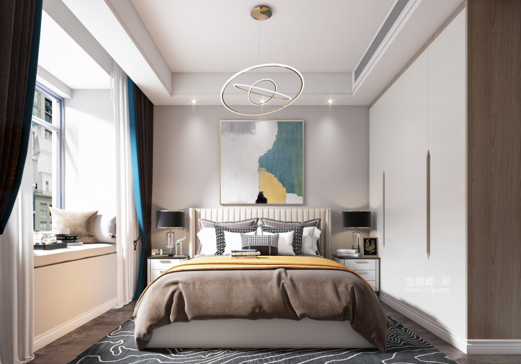 180平精致轻奢风复式-卧室效果图及设计说明