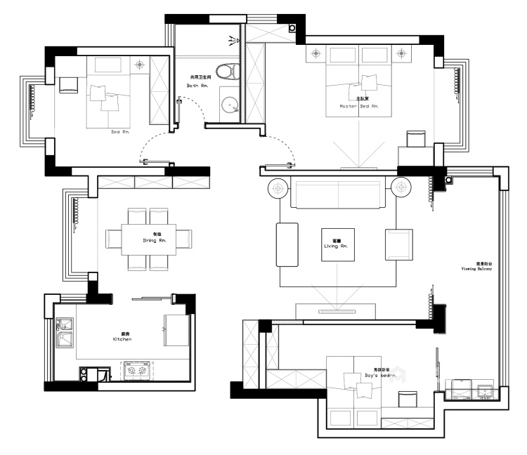 轻奢之家-平面设计图及设计说明