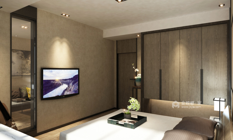 简单大气的高品质89㎡现代简约风案例-卧室效果图及设计说明