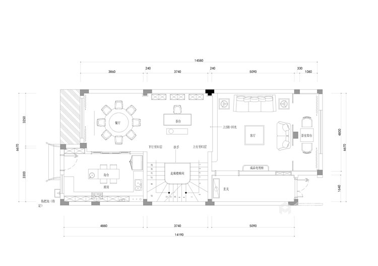 淡雅柔和的港式风桃园别墅-平面设计图及设计说明