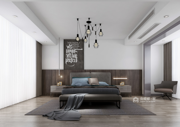 极简后现代-卧室效果图及设计说明
