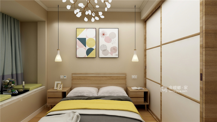 在日式简约中享受清闲-卧室效果图及设计说明