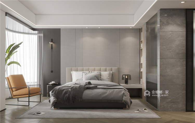 现代时尚与温柔静谧-卧室效果图及设计说明