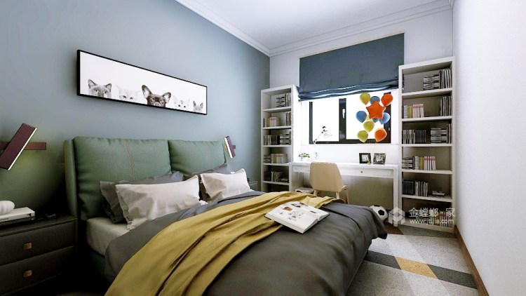 现代和美式带来的视觉冲击-卧室效果图及设计说明
