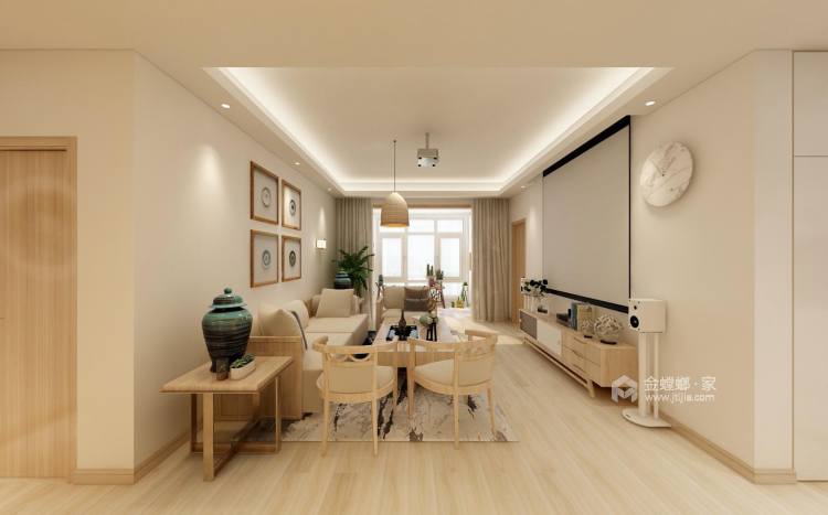 116平紫悦台日式风格-客厅效果图及设计说明
