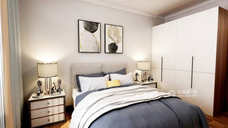 现代美式-卧室效果图及设计说明