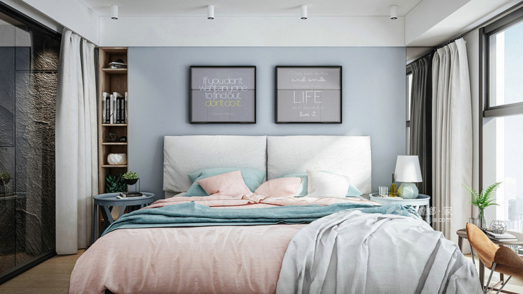 个性魅力128平现代别墅-卧室效果图及设计说明
