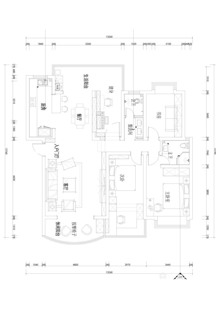 四川省乐山市市中区中铁二十局11栋11-4-2-平面布置图