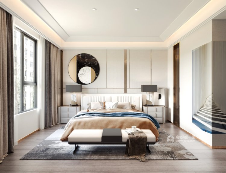 时尚现代四居，舒适整洁-卧室效果图及设计说明