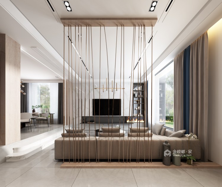 430平现代风大宅-客厅效果图及设计说明