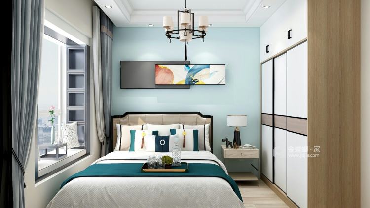 简约新中式-卧室效果图及设计说明