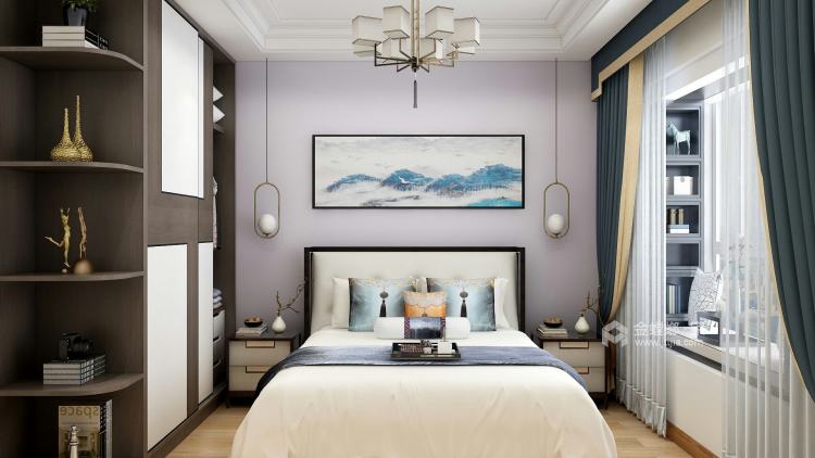 简约新中式-卧室效果图及设计说明