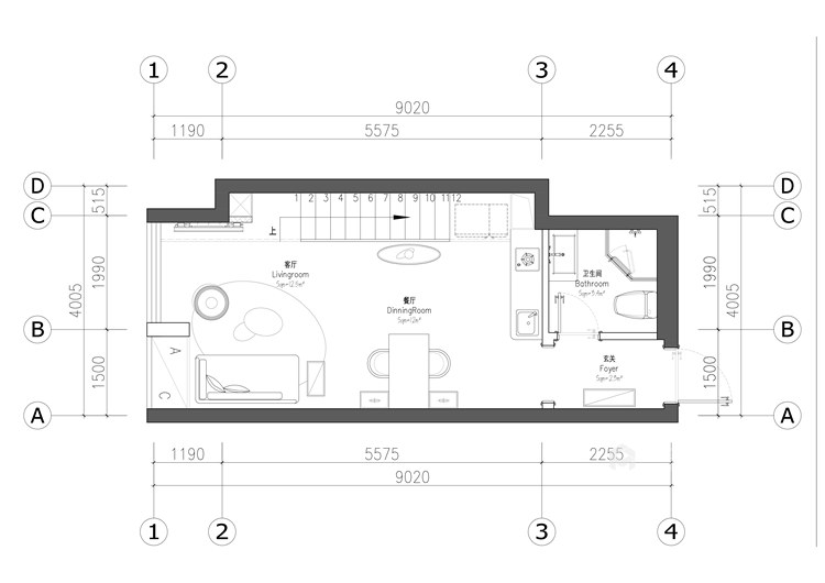 温馨的单身公寓-平面设计图及设计说明