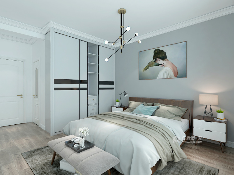 现代黑白灰-卧室效果图及设计说明