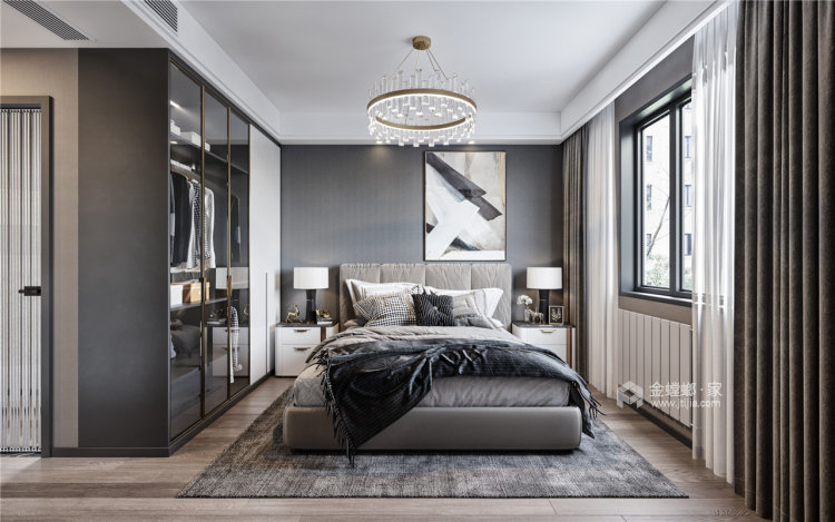 现代简约风，暖灰系的质感美学-卧室效果图及设计说明