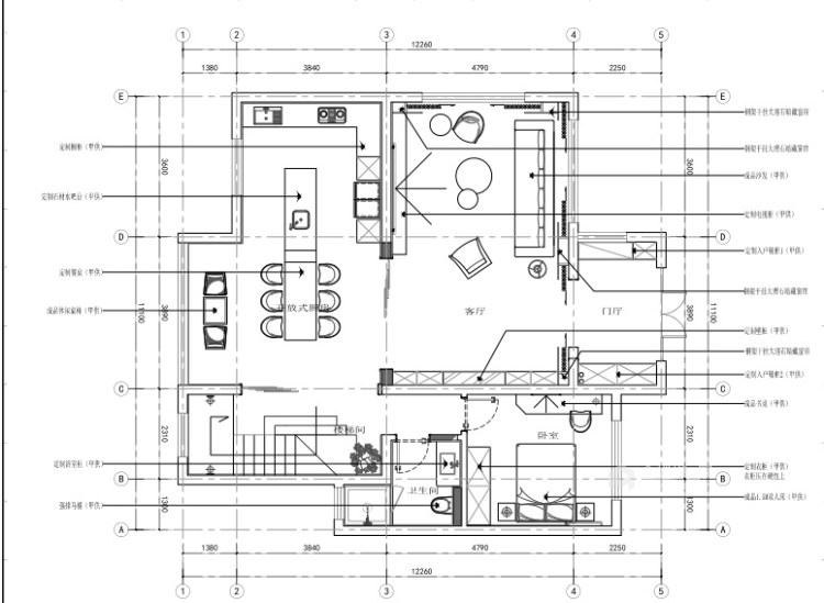 300平龙湖领墅现代风格-平面设计图及设计说明