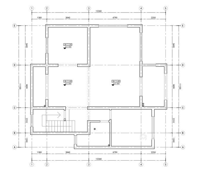 300平龙湖领墅现代风格-业主需求&原始结构图