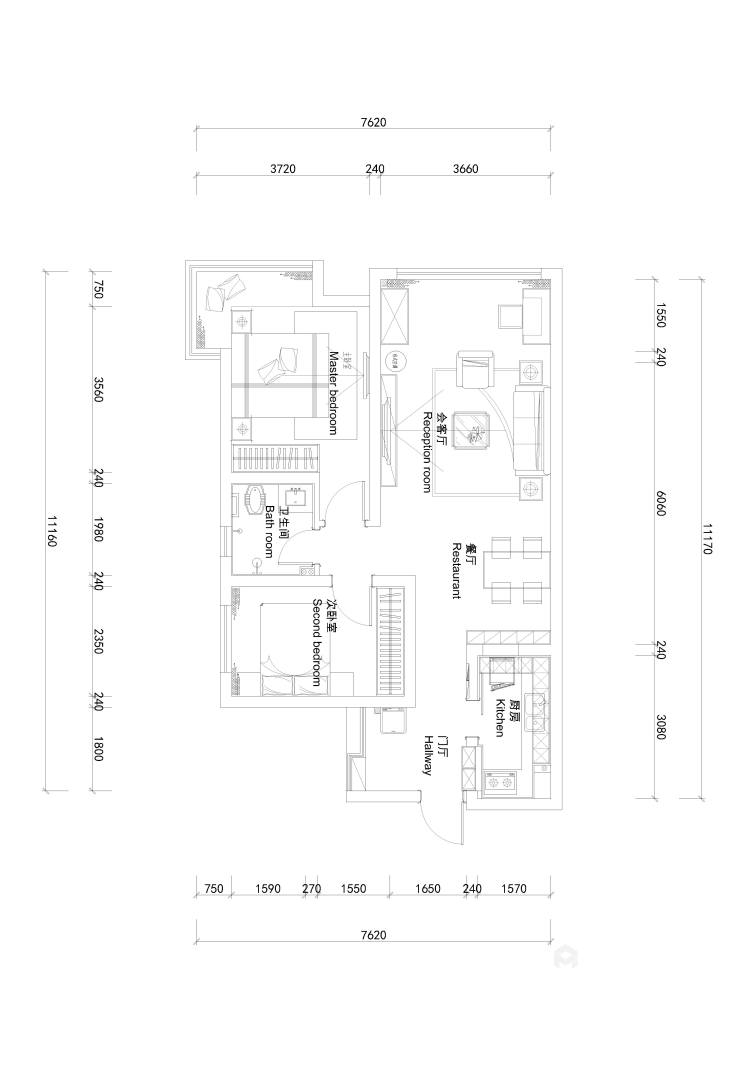金地天府城15栋2801-平面设计图及设计说明