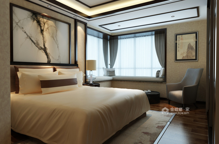 146平中式风格简单温馨的养老生活-卧室效果图及设计说明