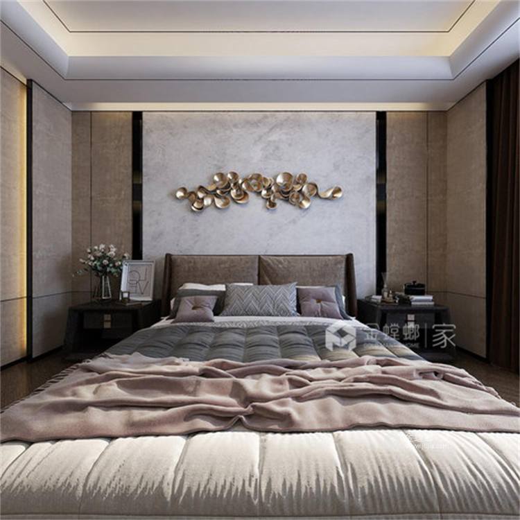 300平龙湖领墅现代风格-卧室效果图及设计说明