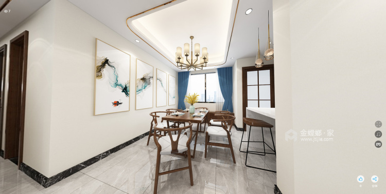 135平东城天樾新中式风格-餐厅效果图及设计说明