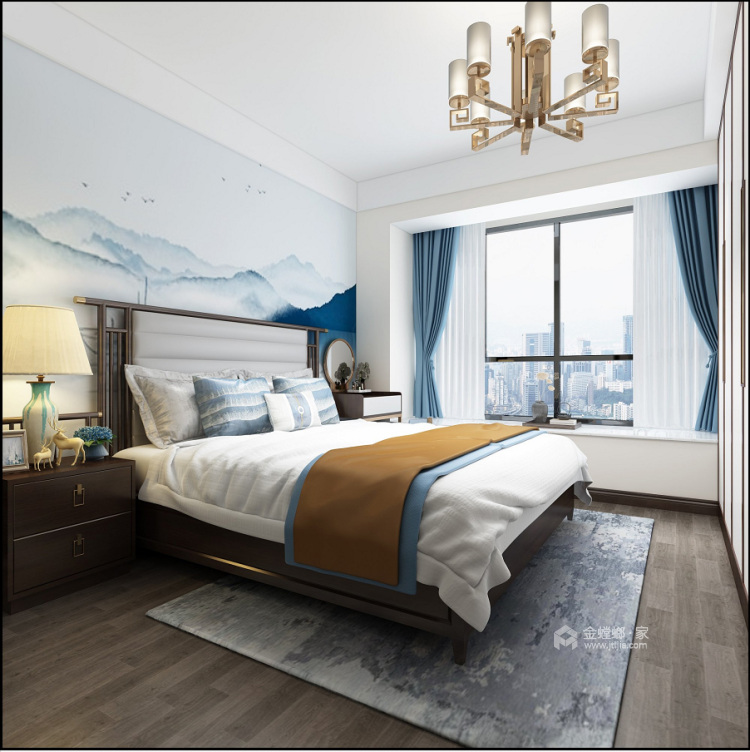 130平君华新城新中式-卧室效果图及设计说明