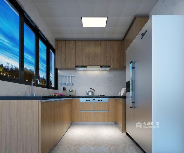 85平花海湾简单实用的轻奢现代风格-厨房