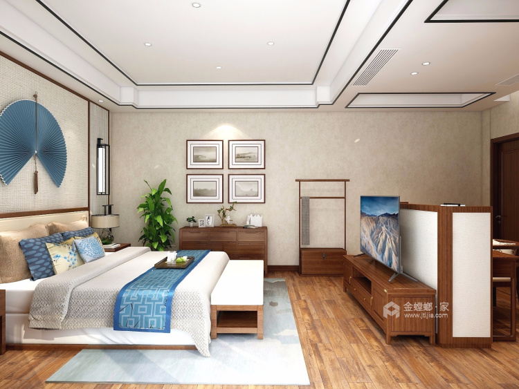 185平中航樾园新中式风格-最美东方设计-卧室效果图及设计说明