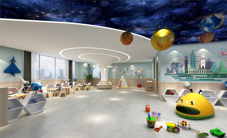 2800平钉钉学府现代风格-亲近自然的幼儿空间-卧室效果图及设计说明