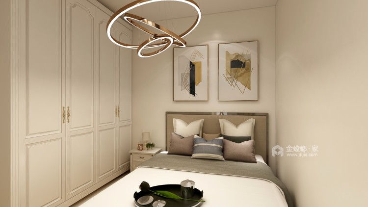 87平中心城现代风格-卧室效果图及设计说明