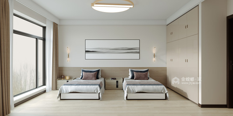 214平融创中心现代风格-卧室效果图及设计说明